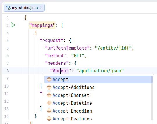 WireMock header completion