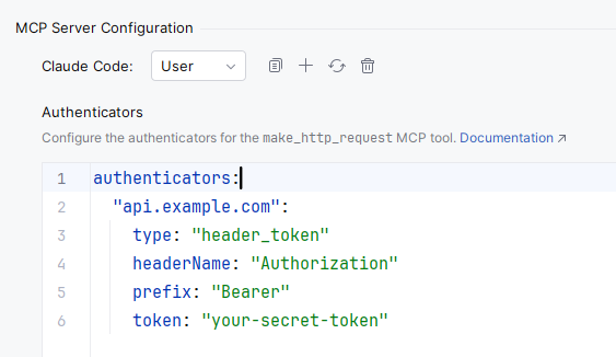 Authenticators YAML config for the WireMock MCP server