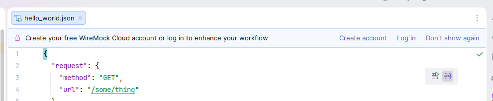 WireMock Cloud editor notification when not logged in