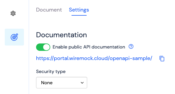 Public API documentation settings