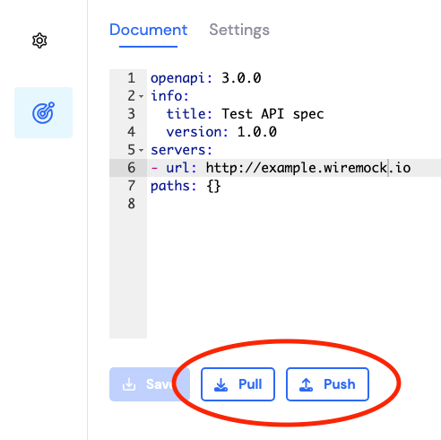 OpenAPI Git integration buttons
