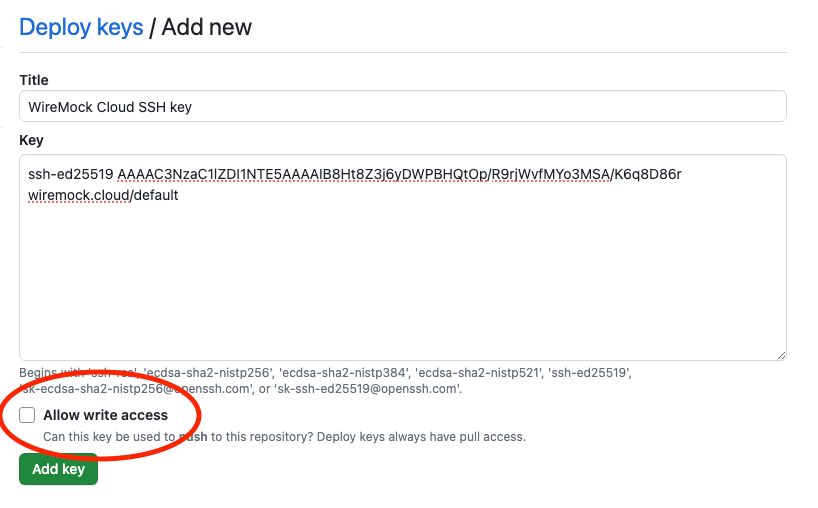 GitHub Add Deploy Key Page