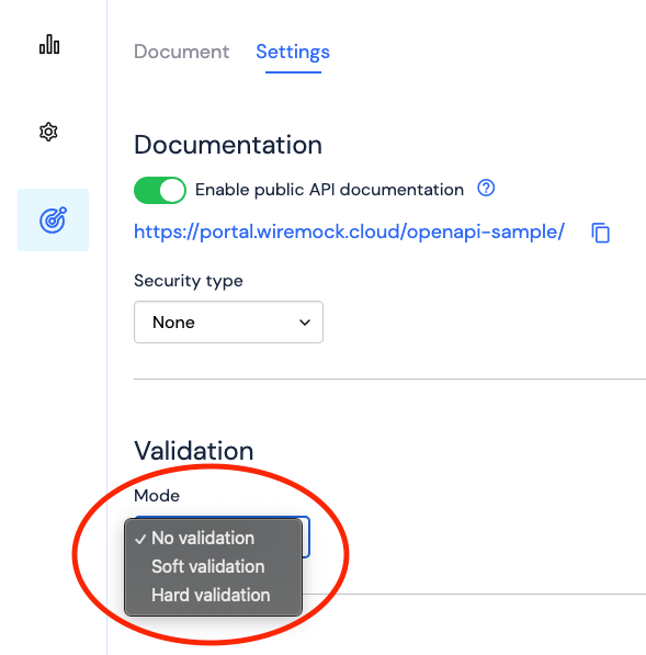 OpenAPI validation settings