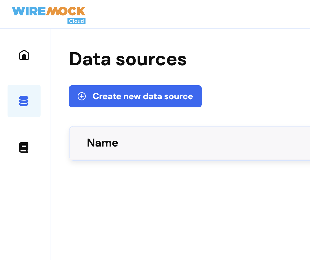 Data source menu item