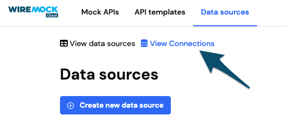 View database connections link