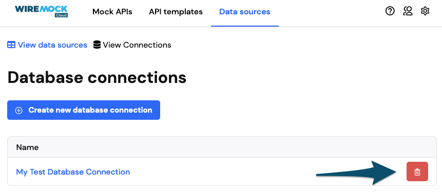 Delete a database connection