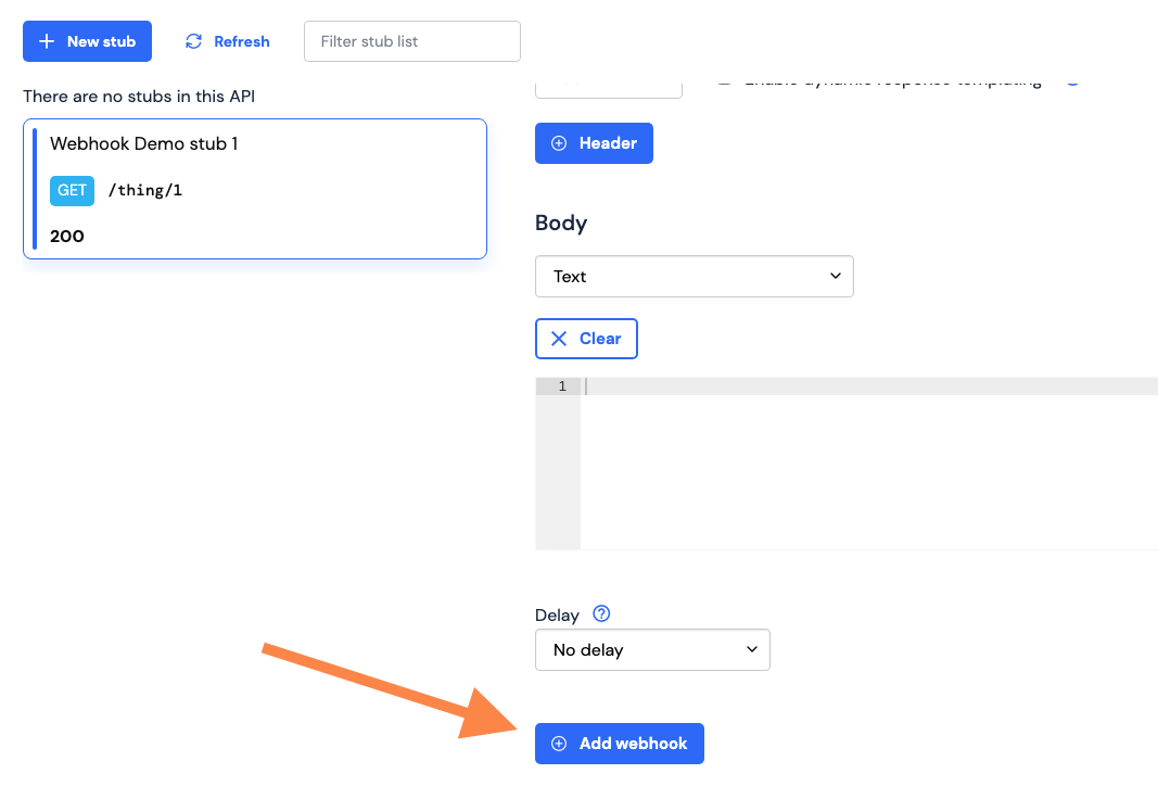 Stub form webhook section